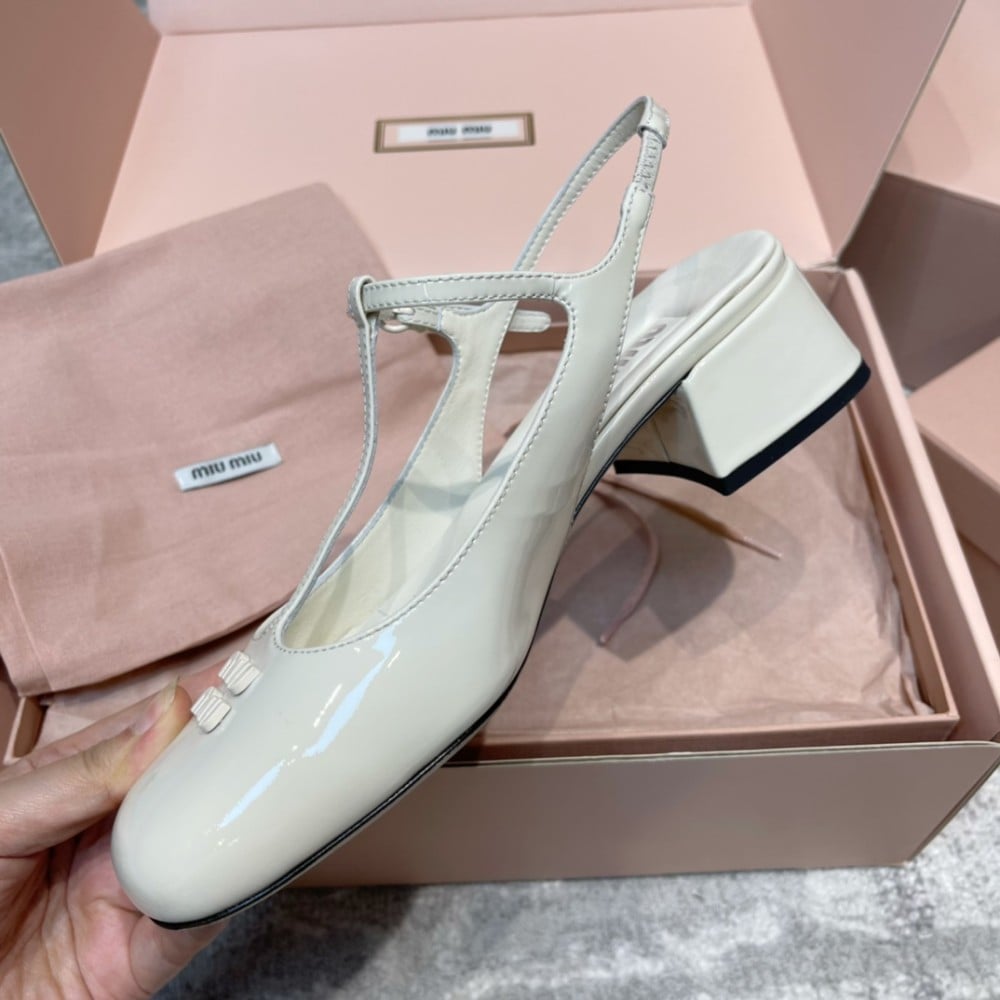 White miu miu heels