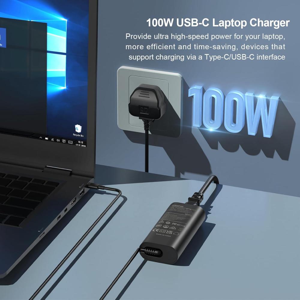 Cavo USB-C A DC 4.5x3.0 Mm – Ricarica Rapida 100W Per Laptop HP, 1.8 M