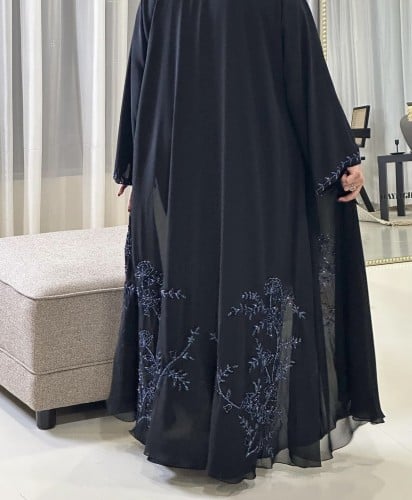 القماش شيفون مبطن تطريز من تحت وبالكم