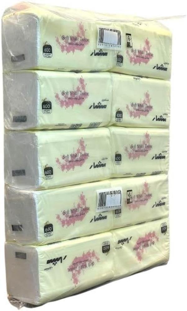 مناديل مشار مفرد 600 × 10 ربطة – جودة فائقة للاستخدام اليومي | Mashar
