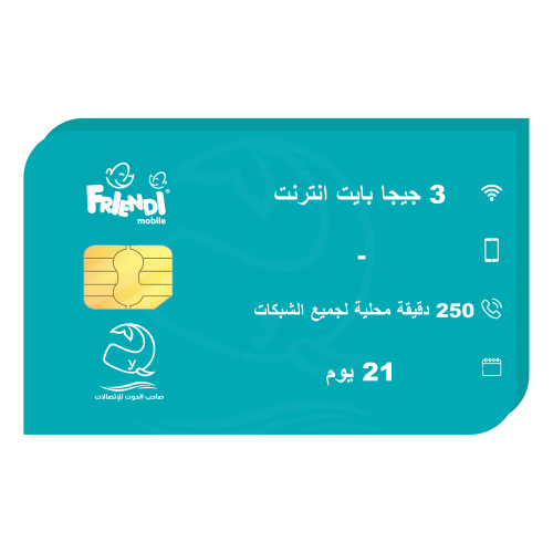 شريحة فرندي 3 جيجا لمدة 21 يوم