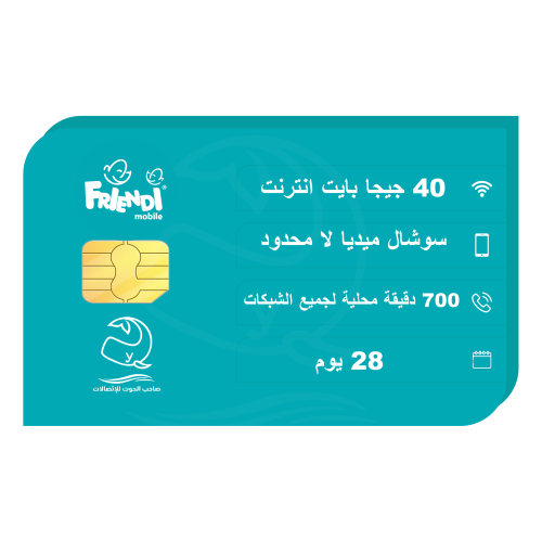 شريحة فرندي 40 جيجا لمدة 28 يوم