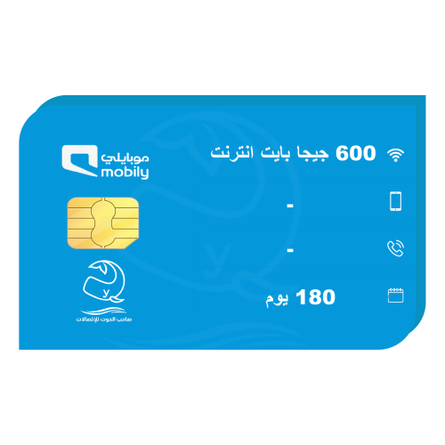 شريحة بيانات مسبقة الدفع 600 جيجا - 180 يوم