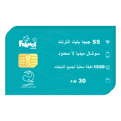 شريحة فرندي 55 جيجا لمدة 30 يوم