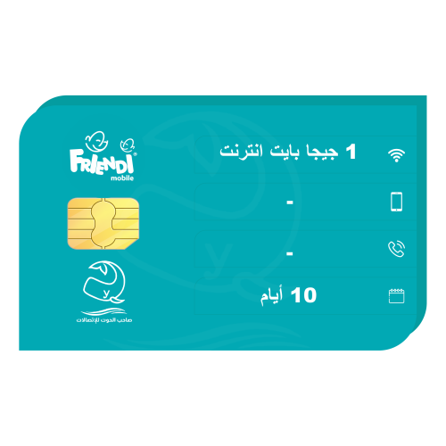 شريحة انترنت فرندي 1 جيجا بايت لمدة 10 أيام