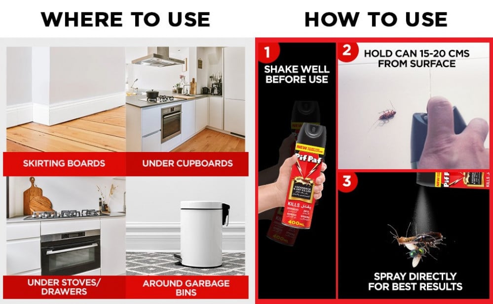 مجموعة بف باف بخاخ لقتل جميع انواع الحشرات 400مل