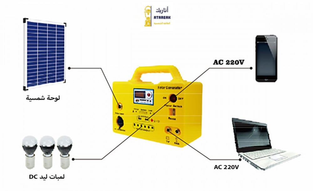 نظام طاقة شمسية مصابيح مع شحن الأجهزة الرقمية