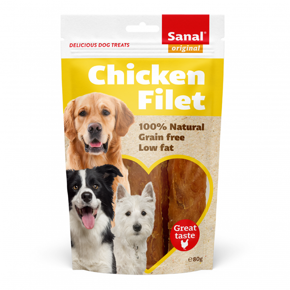 Sanal chicken fillet snacks and treats for dogs 80 grams