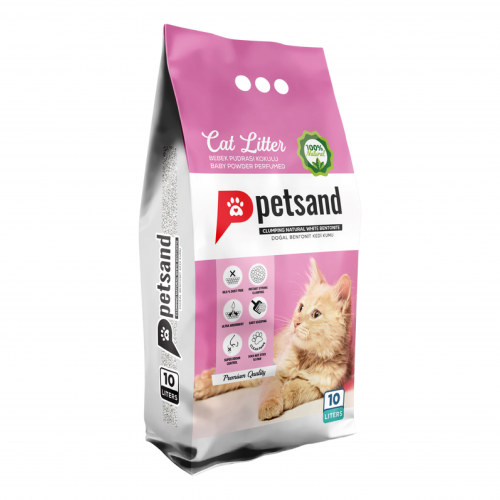 PetSand رمل تركي للقطط برائحة بيبي باودر 10 لتر