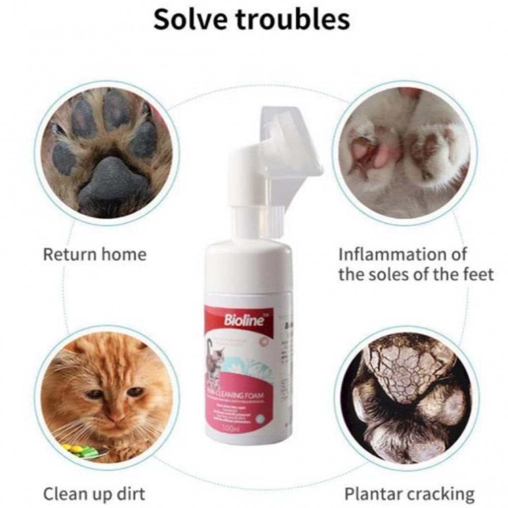 Bioline paw cleaning foam for cats- 100 ml