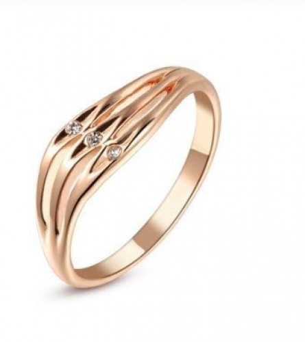 خاتم نسائي مطلي بالذهب مطلي بالذهب مقاس 6.5