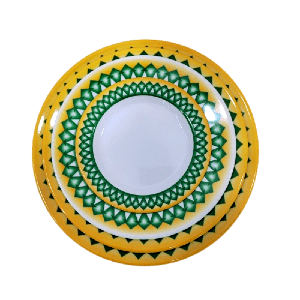 صحن ميلامين مسطح اخضر