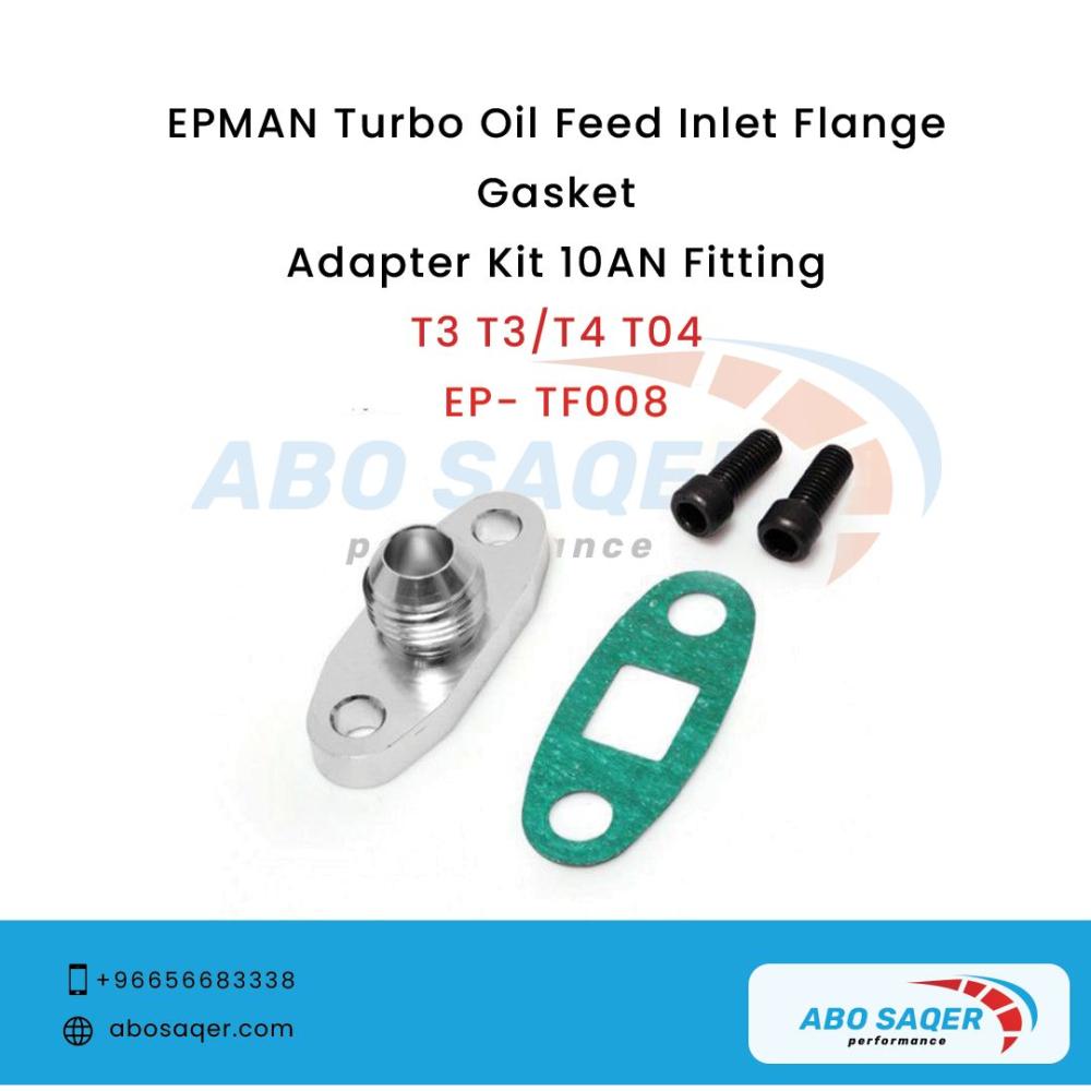 EPMAN Turbo Oil Feed Inlet Flange Gasket Adapter Kit 10AN Fitting T3 T3 / T4 T04 EP- TF008