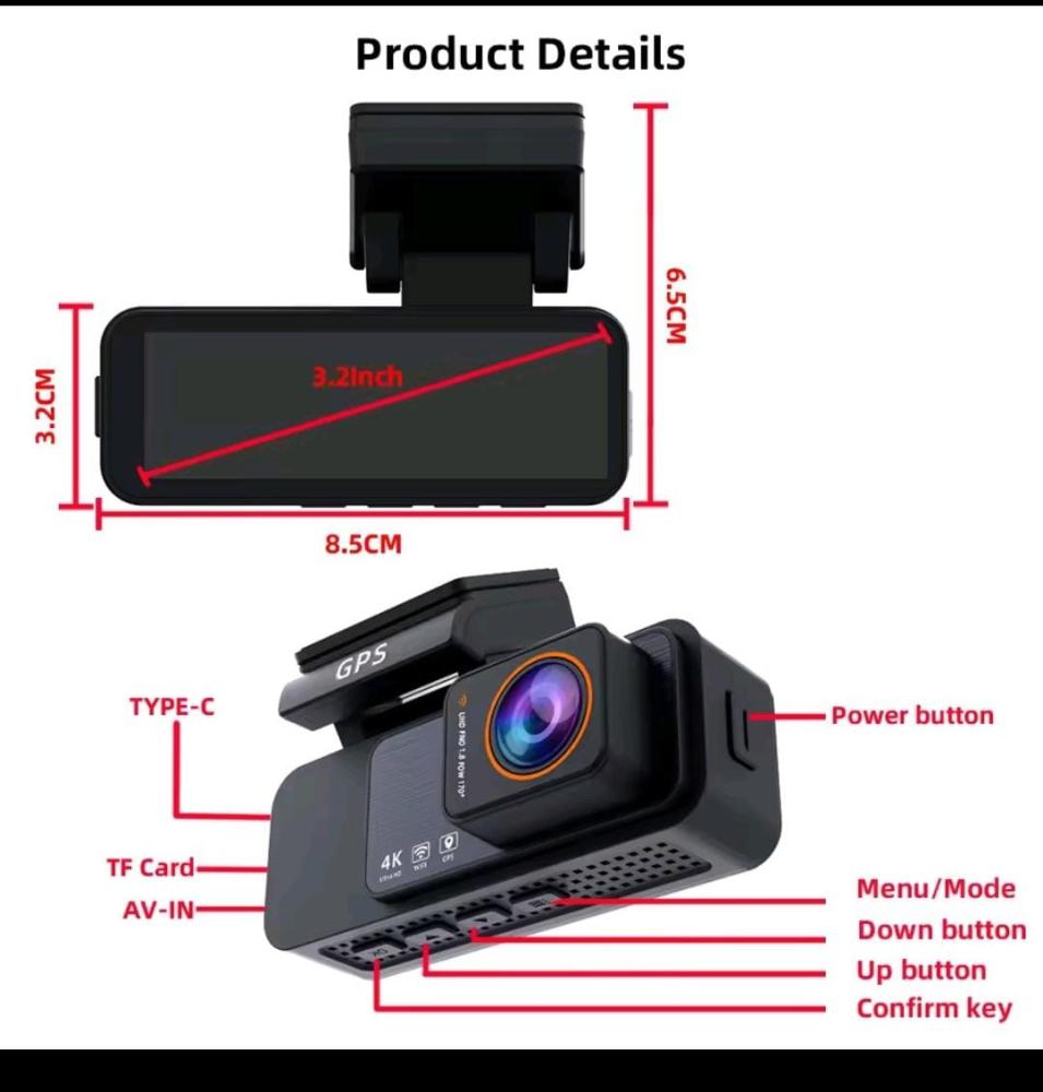 داش كام من شركة D6 YBOX الامامي 4k تصوير الخلفي 2.5k
