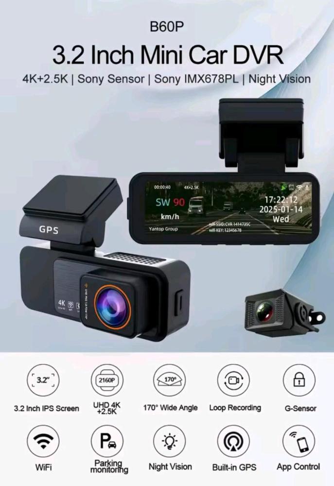 داش كام من شركة D6 YBOX الامامي 4k تصوير الخلفي 2.5k