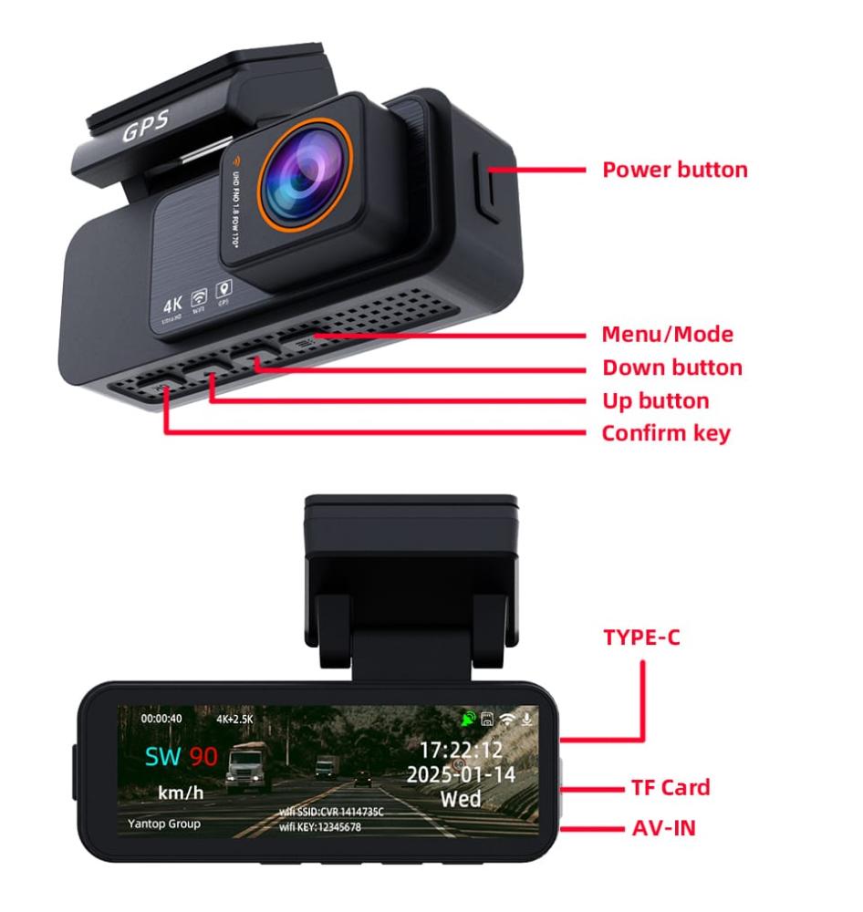 داش كام من شركة D6 YBOX الامامي 4k تصوير الخلفي 2.5k