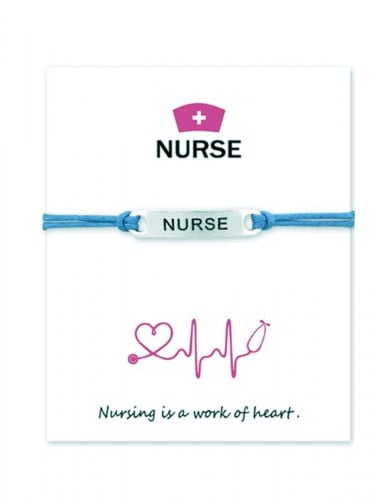 سوارة نسائيه من الحبال بقطعه معدنيه بكلمة Nurse -...