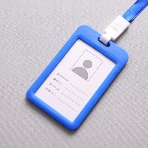حامل بطاقه بلاستيك باللون الأزرق
