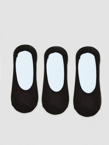 3 أزواج من الجوارب القطنية السادة / الأساسية أسود
