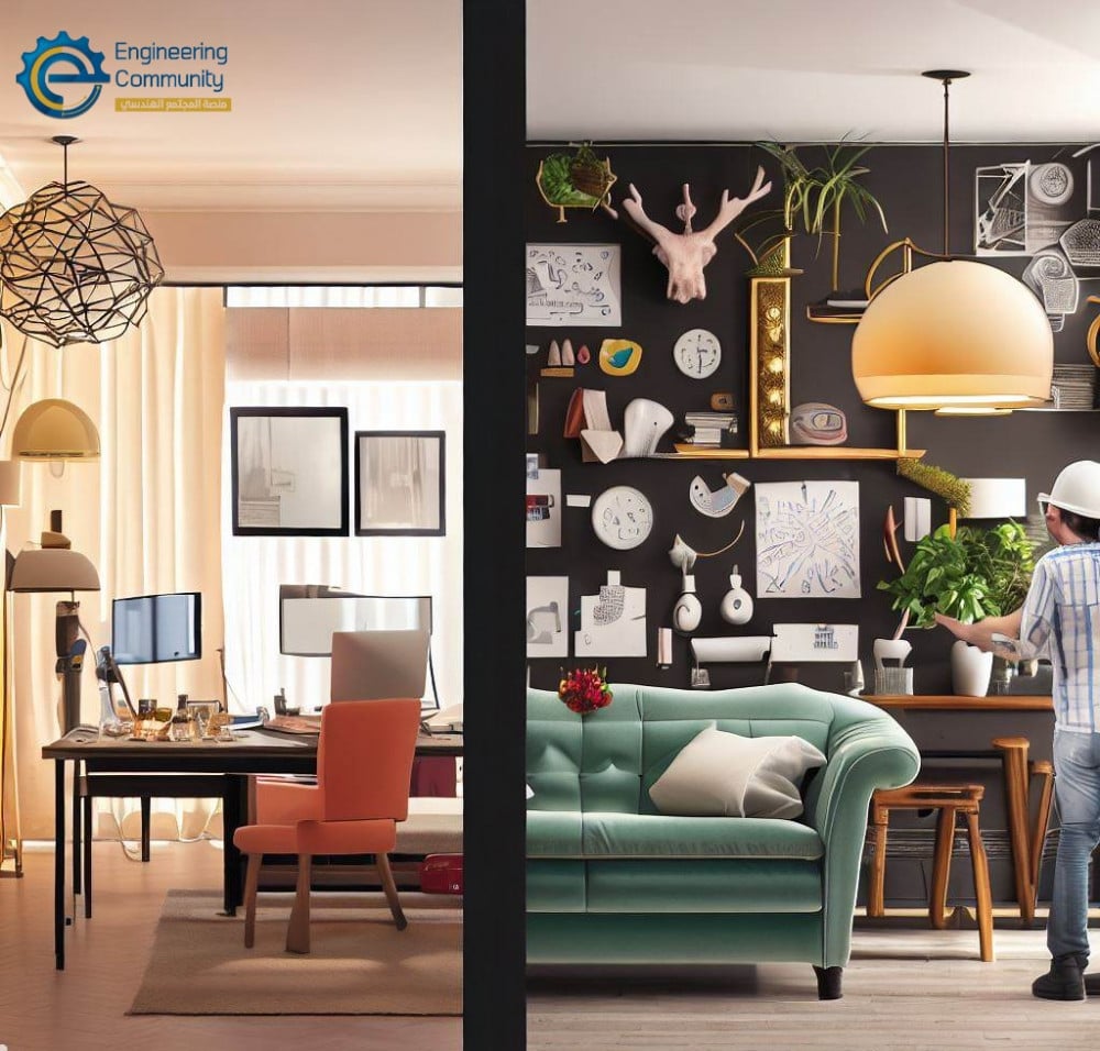 التصميم الداخلي وهندسة الديكور: الفرق بينهما مع التفاصيل