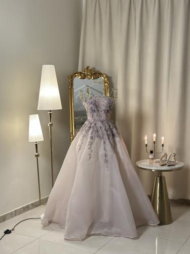 فستان ليلكي بتصميم فاخر 5524