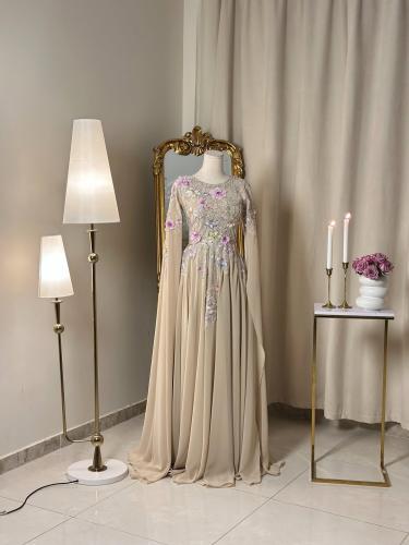 6266-   فستان سكري ناعم بتطريز