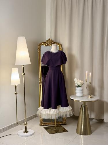 6045 -فستان ميدي ( 2 لونين)