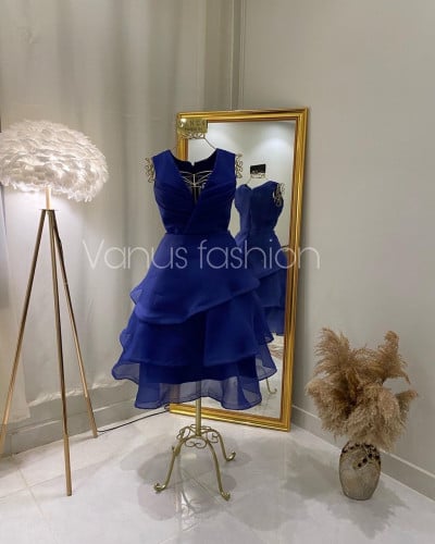 فستان سهرة ميدي ( 3 الوان  ) 3565