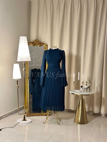 فستان ميدي كسرات ( 5 الوان )   4337