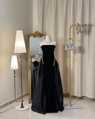 فستان خامة كريب طويل  5401