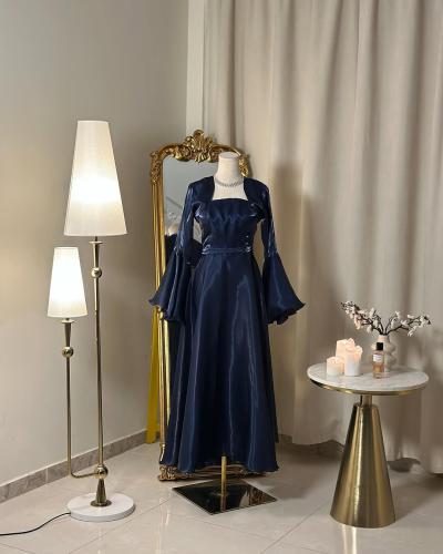 5714 -فستان أنيق بلمسة لامعة فاخرة