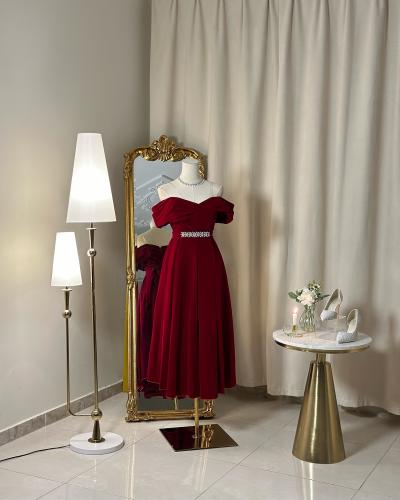 فستان سهره  ميدي  5026 ( لونين )