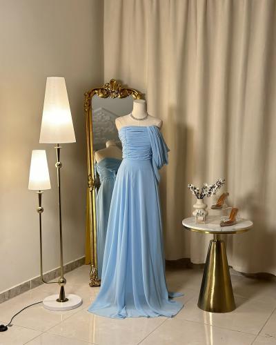 فستان سهرة طويل 5194 ( لونين )