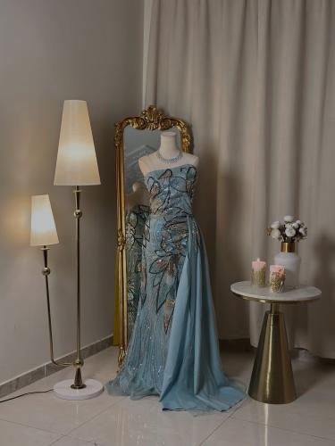 6490-   فستان سهرة طويل