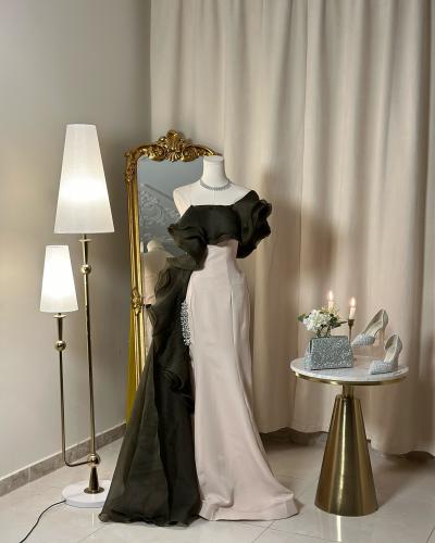 فستان سهرة طويل 5055 ( لونين )