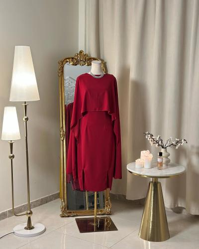 5711 - فستان أنيق بوشاح ساتر