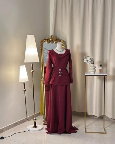 5742 -فستان بلمسة ملكية وأناقة راقية