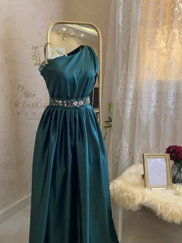 Long oily evening dress 2063