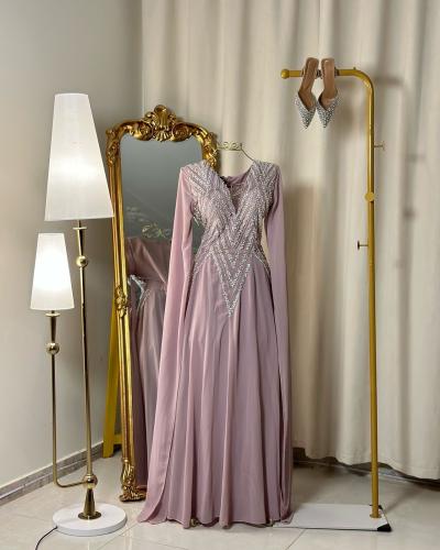 فستان سهرة طويل  4604 ( لونين )