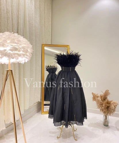 فستان ميدي اسود 3595