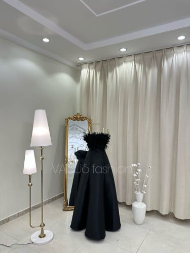 فستان سهرة طويل ريش ( 2 لونين ) 4063