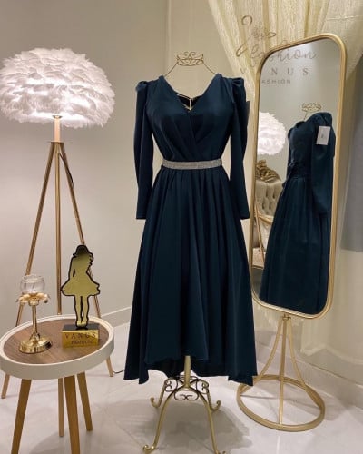 فستان سهرة ميدي( 3 الوان) 3310