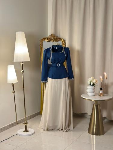 5979 -فستان طويل ( 2 لونين )