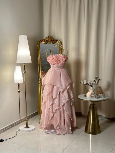 فستان سهرة طويل  4744 ( لونين )