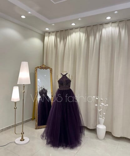 فستان سهرة طويل ( 2 لونين ) 3924