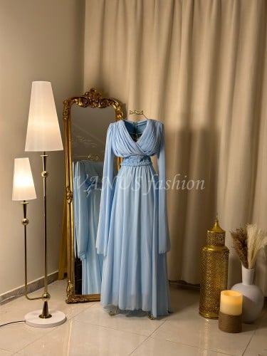 فستان طويل ناعم  ( 3 الوان) 4251