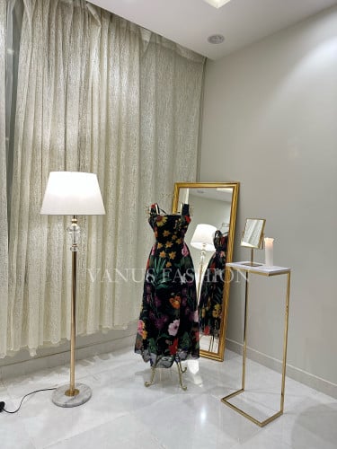 فستان ناعم ميدي مشجر 3727