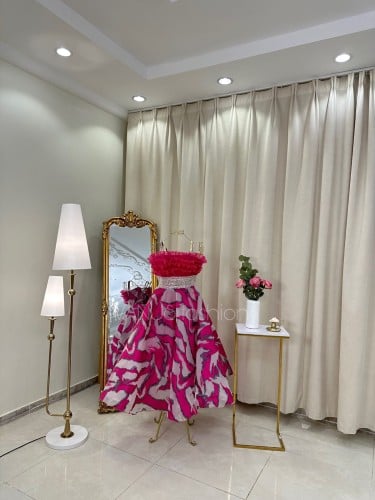 فستان سهرة ميدي ( 2 لونين)  4194