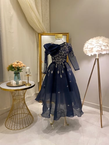 فستان سهرة ميدي ( 3 الوان ) 3495