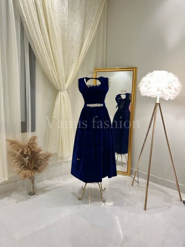 Velvet evening dress (two colors) 3674